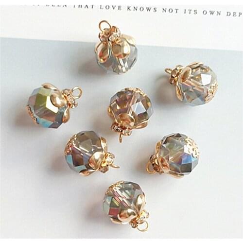 5 PCS 18*22mm Fashion Metal Alloy Crystal Glass Charms Pendant DIY Jewelry Findings For Jewelry Making