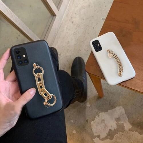 Case For For Samsung Galaxy A51 A71 A21S A31 A30S A50 A10 A20S A30 A40 A70 S21 S20 S10 S9 Plus Bracelet Chain Crystal Soft Cover