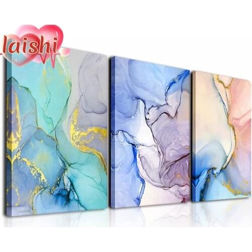 3pcs Abstract marble texture Full Square/Round Diamond painting Embroidery Kit portrait mosaic cross stitch painting Home Gift