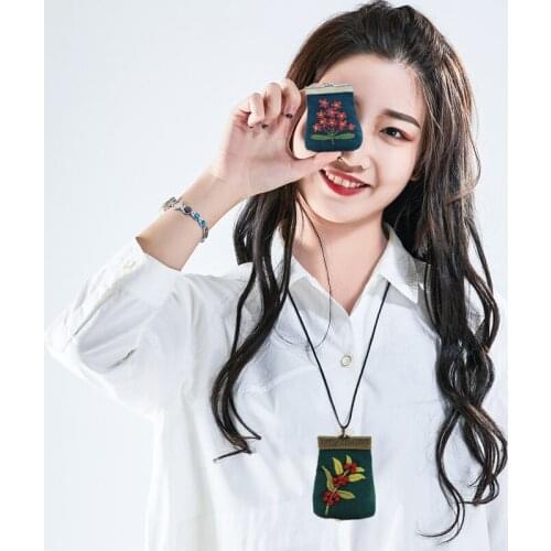 Beginner handmade embroidery kit home self-embroidered sachet necklace creative embroidery girl fashion clothing accessories