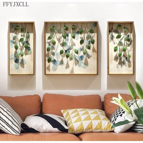 Pastoral Style Porch Aisle Wall Decoration Wall Hanging, Creative Iron and Wood Art Combined with Simulation Plant Home Decor