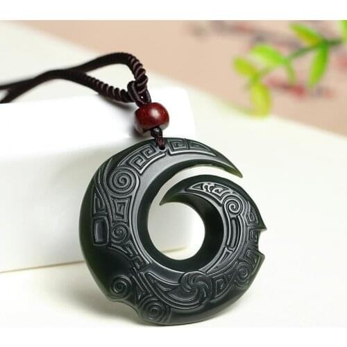 Jade Pendant Natural Hetian Jade Hand Carved Jade Pendant Jewelry Lucky Peace Auspiciou Amulet Fine Jewelry Jade Pendant