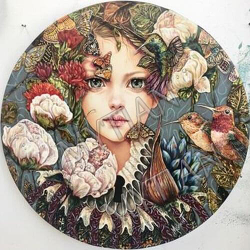 Full square/round Handcraft Embroidery Rhinestones Cross Stitch 5D Diy Diamond Painting Beauty Girl and Flower Home Decration