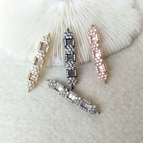 10 Pieces CZ zircon Micro Pave Connector,Double Bails Beads Charm,DIY Bracelet necklace Jewelry Finding CT288