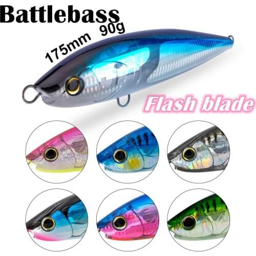 BATTLEBASS Flash blade Floating Pencil 90g 146g GT Stickbait Lure Sea Fishing Lure Trolling Lure Tuna Seabass Fishing Hook Made
