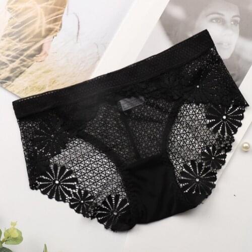 Sexy underwear floral lace panties underwear plus size women\s high waist briefs