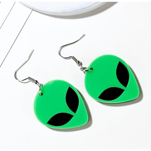YAOLOGE Personality Statement Acrylic Geometric Aliens Dangle Drop Earrings For Girls Women Jewelry Nightclub Hallowmas Bijoux