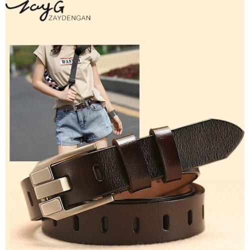 ZAYG Womens Strap Casual All-match Women Brief Genuine Leather Belt Women Strap Pure Color Belts Top Quality Jeans Belt Luxury
