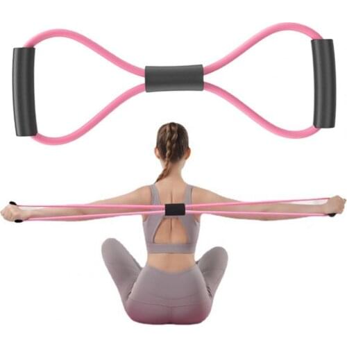 Figure 8 Rally Pink Ergonomic and easy to carry TPR Back Shoulder and Neck Stretching Resistance Ring Ladies Home Fitness