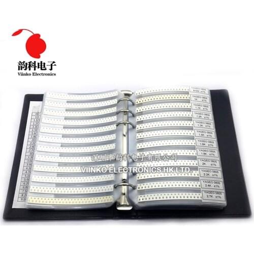 0805 1% SMD Resistor Sample Book 1/8W 0R-20M 177valuesx25pcs=4425pcs Resistor Kit 0R~20M 0R 1R-20M
