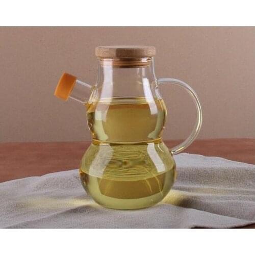 1PC 500ML Glass Cruet Olive Oil Bottle Pourer Vinegar Bottle Sauce Bottle Oil Dispenser OK 0356
