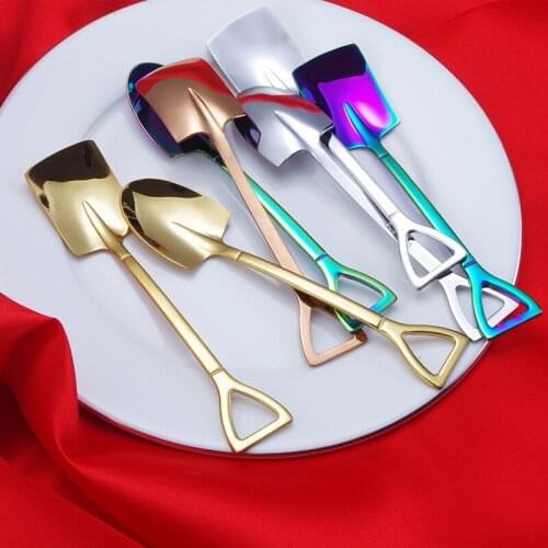 1Pc Stainless steel Shovel Coffee Spoon Scoop shovel Creative Spoon Tableware