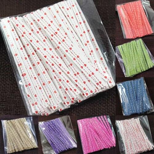 100Pcs Candy Bag Packaging Ligation Lollipop Dessert Accessories Wire Metallic Twist Ties Kitchen Gadgets