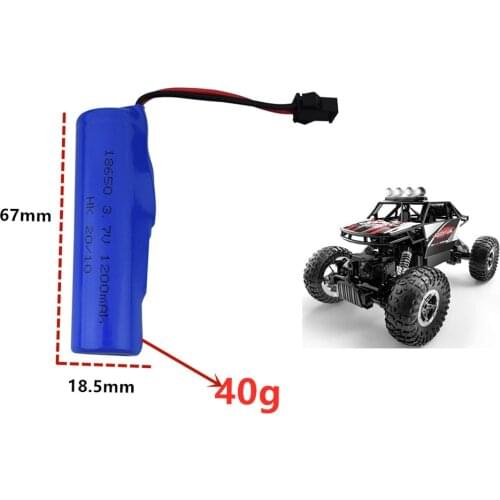 1S 3.7V 1200mah 18650 Charging Lipo Battery for 1/14 DE45 RC Off-road Vehicle 4WD Drive High-speed Climbing Drift Racing Car