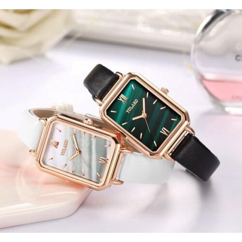 2020 Fashion Womens Square Roman Watches Quartz Leather Band Watch Casual Luxury Clock Lady Wrist Watch Relogio Feminino