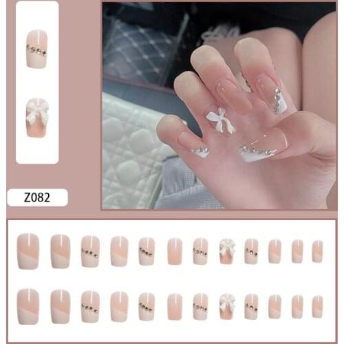 High Quality 24pcs Butterfly Nail Patch Glue Type Removable Long Paragraph Fashion Manicure Save Time False Nail Patch
