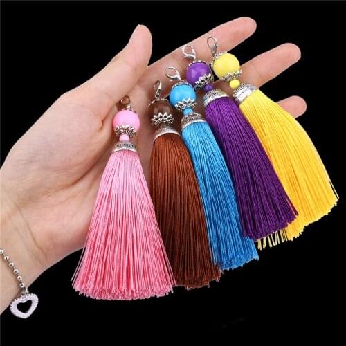50 Pieces 11cm beads Silk Tassel fringe sewing bang tassel trim key tassels for DIY Embellish curtain accessories parts