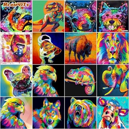 5D Diamond Painting Animals Horse Diamond Mosaic Tiger Lion DIY Full Diamond Embroidery Cross Stitch Colorful Rhinestone Art