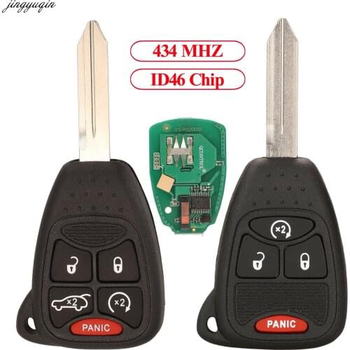 Jingyuqin Remote Control Car Key 434MHZ ID46 PCF7941 For Chrysler 300 Aspen Cherokee Grand Jeep Dual Booting 3/5 Buttons
