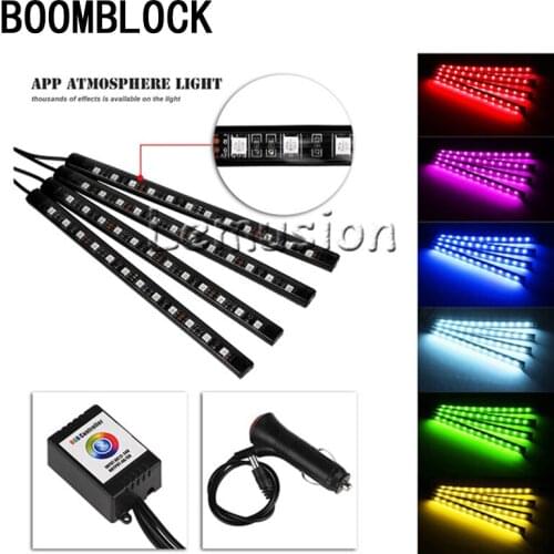 BOOMBLOCK 1set App Car Colors LED Interior Lights For Peugeot 307 206 Jeep Ford Focus 2 3 VW Polo Golf 4 5 7 Touran Accessories