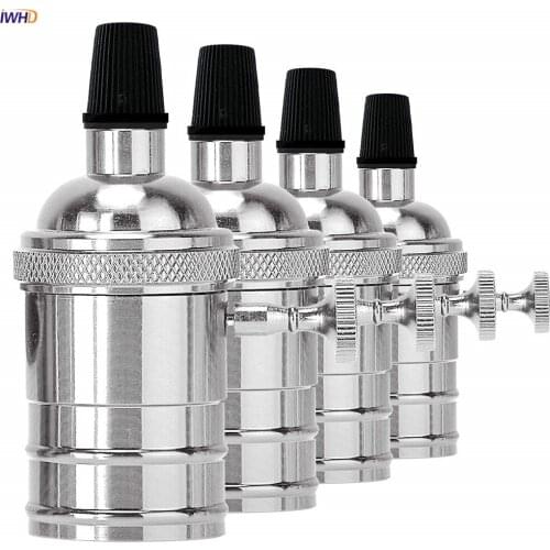 IWHD Retro Portalamparas Vintage Lamp Holder E27 Socket Lamp Base 110-220V Duy Fitting Douille E27 Bulb Holder Edison CE UL