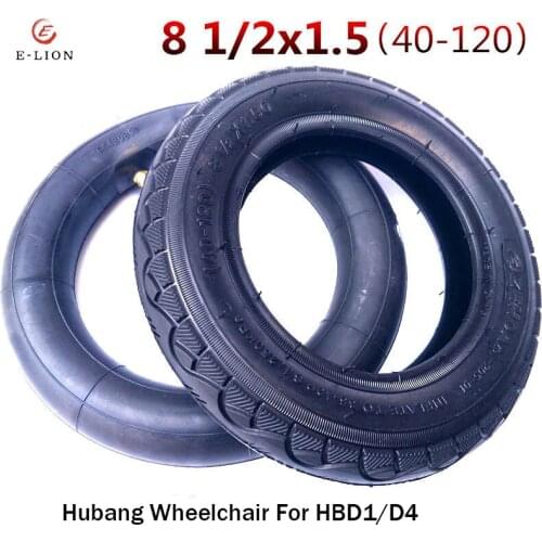 For Hubang 8 Inch Electric Wheelchair Tire Accessories 8.5x1.5 Inflatable Inner and Outer Tires 8 1/2x1.5 (40-120) or HBLD1/4