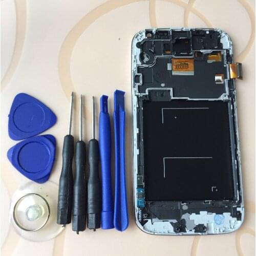 For S4 i9500 i9505 i337 919 720T L720 LCD Display + Touch Screen Digitizer Assembly With Frame + Free Tools