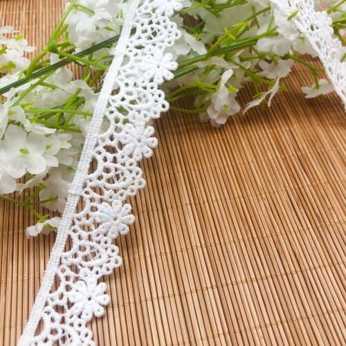 1Yards Guipure Lace Fabric 2020 Lace Fabric 3CM Black Lace Ribbon White Laces Trims cotton-lace-trim Dresses Sewing Crafts LQ23
