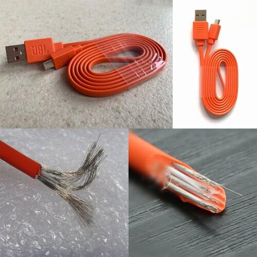 Micro USB Cable USB Power Cord Noodle Line Charging Cable for JBL Charge 3+ Flip3 Flip2 Bluetooth Speaker