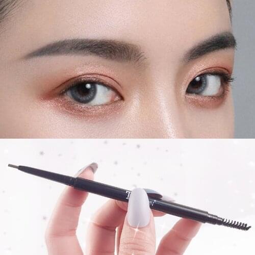 TEAYASON 1 PC Super Thin Eyebrow Pencil Double Head Automatic Rotation Smooth Easy To Wear Cosmetic Natural Makeup Gift TSLM2