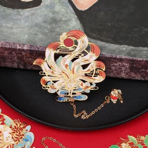 Chinese Retro Carving Style Metal Bookmarks Hollow Animal Pendant Bookclip Pagination Mark Kids Stationery Gifts School Supplies