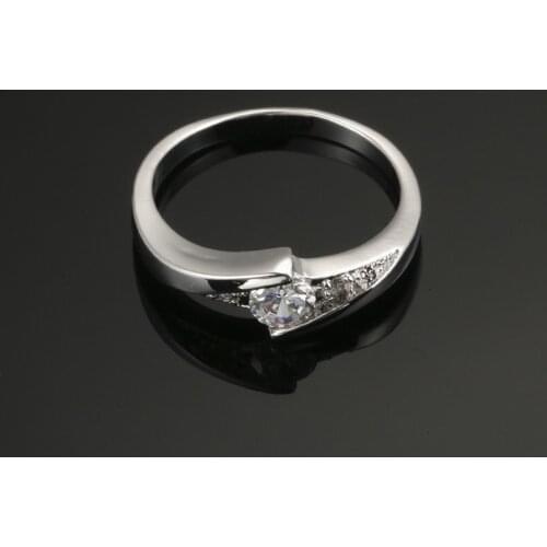 Classical Silver Color Cubic Zirconia Fashion Wedding & Engagement Ring Jewelry For Women HotSale DWR504