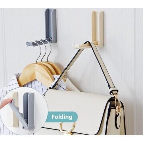 Foldable Door Rear Hook, Household Invisible Coat Hook, Coat Hook, Plastic Wall Hanging Hanger Hook Bathroom Hooks