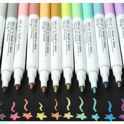 1pc Oil Painting Metallic Marker Pen Pearl Color Art Markers Pen Student Office Accessories Arts And Crafts Supplies