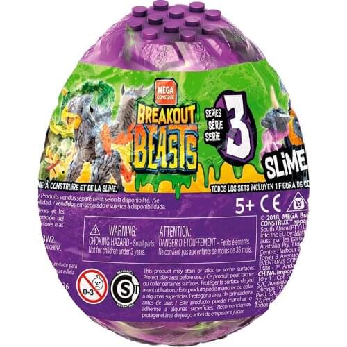 Mega Construx Breakout Beasts Series 3 Blind Egg Collection Series Slime-Filled Egg Series of 9 Buildable Beasts Children Gifts