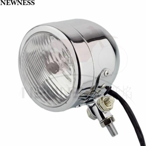 Motorcycle 4" Round Retro Vintage Old School Front Chrome headlight Head Light for Custom Cafe Racer Bobber Chopper SX650