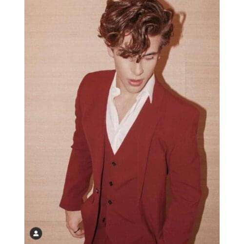 2020 Latest New Arrival Men Suits Groom Tuxedos Men Suits Wedding Prom Best Man Blazer Masculino 3 Pcs( Jacket+Pants+Tie+Vest)