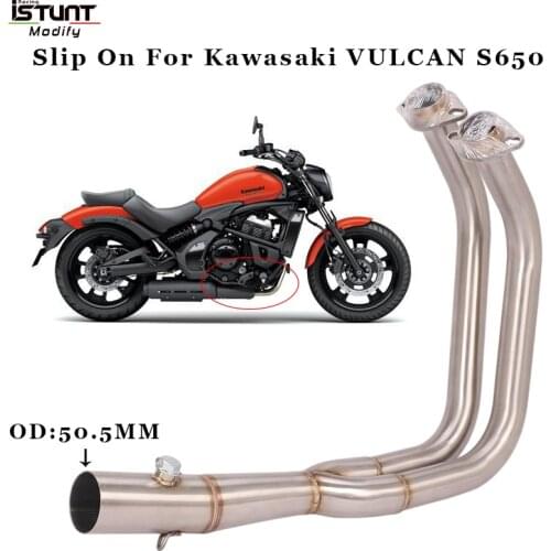 Vulcan s650 Front Pipe Motorcycle Exhaust Modified Stainless Steel Front Pipe Slip-On Kawasaki Vulcan S650 650s VN650 EN650
