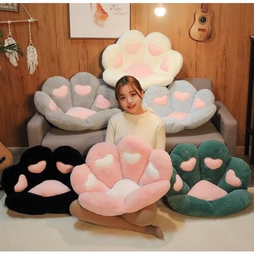 New Style 6 Colors 60*70-70*80CM Bear Paw Plush Seat Cushion Indoor Floor Stuffed Sofa Animal Decor Pillow For Children Gift
