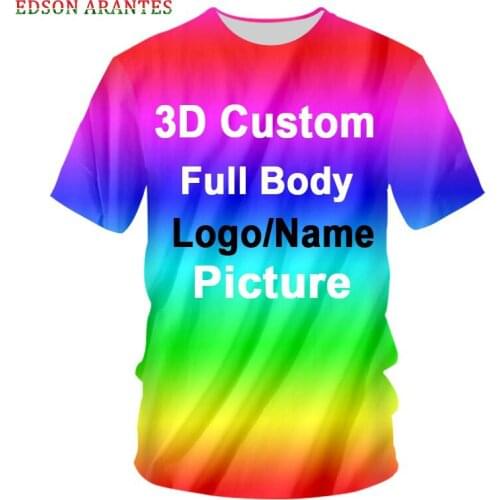 Custom T Shirts Design Your Own Brand Logo Custom Text T Shirt Unisex Personalized Image Custom 3d print Tshirt Plus Size S-7XL