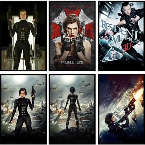 Resident Evil Movie Poster Simple Modern Home Dormitory Wall Decoration Paintings Framed Paintings