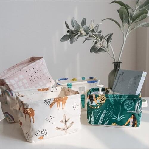 Foldable Storage Basket Storage Bin Closet Toy Box Container Organizer Fabric Basket portable Desktop Storage Baskets Bags