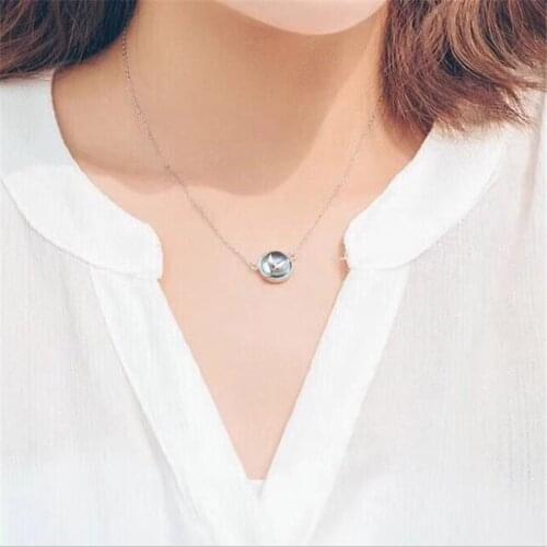 KSRA Elegant Aurora Mermaid Necklace For Women Girl Clavicle Chain Foam Blue Ocean Tail Pendant Necklace Jewelry 2021 New Gift