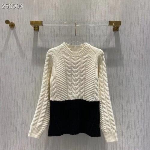 Fyion High Quality Runway Design Sweater Women 2021 Autumn Knitted Pullover Femme Color Patchwork Jacquard Sweater