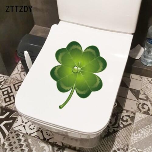 ZTTZDY 17.7×22.2CM Modern Art Plant Toilet Decoration Stickers Cartoon Home Wall Decoration T6-0183