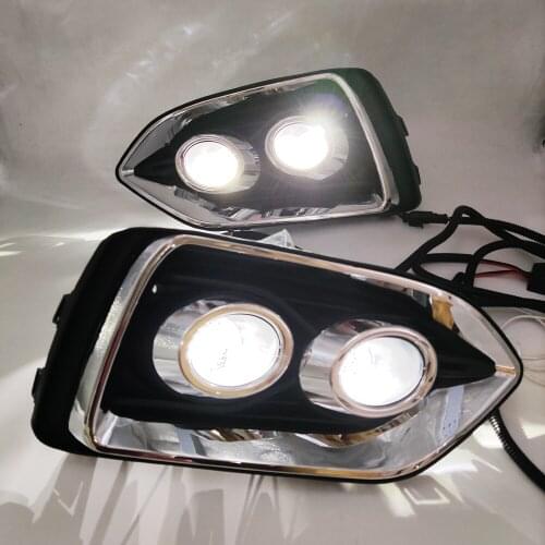 1 Set For Hyundai Accent Solaris 2017 2018 2019 2020 Car DRL Lamp LED Daytime Running Light Fog lamp cover Waterproof
