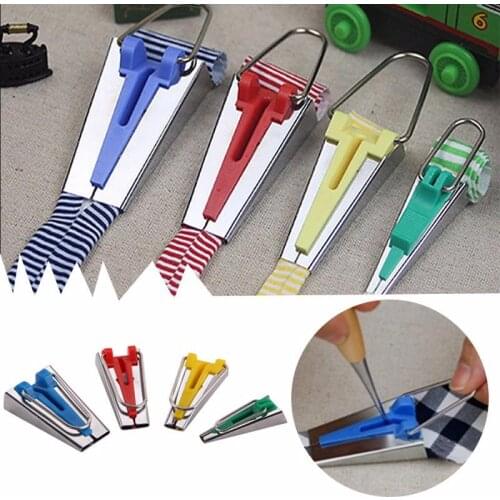 1Set/4pcs Fabric Clover Bias Tape Maker Binding Tool Sets Machine Tool Sewing Quilting Hemming for Home Handmade Accessorie