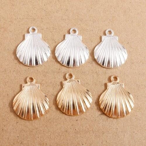 10pcs 19*24mm Sea Scallop Shell Charms Ocean Pendants for Necklaces Earrings Summer Jewelry Making DIY Accessories