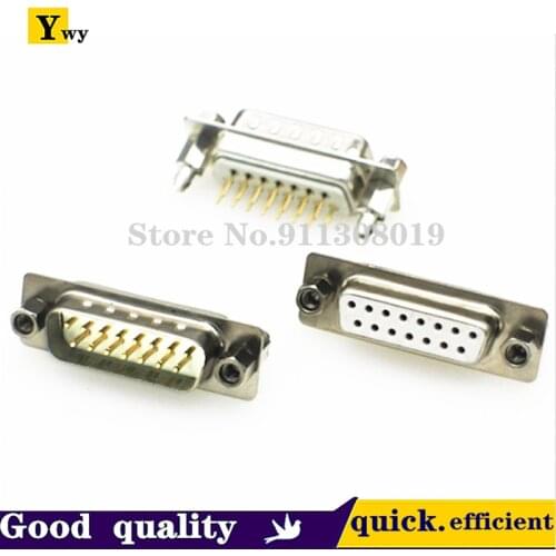 10PCS DP15 male/female head, white glue, harpoon, two rows of 15-pin straight feet, rivet nut DB15 in-line welding plate socket