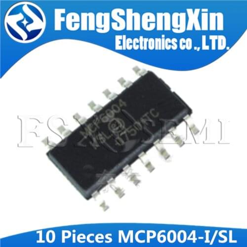 10PCS MCP6004-I/SL SOP-14 MCP6004-I SOP MCP6004 SMD 1 MHz, Low-Power Op Amp IC
